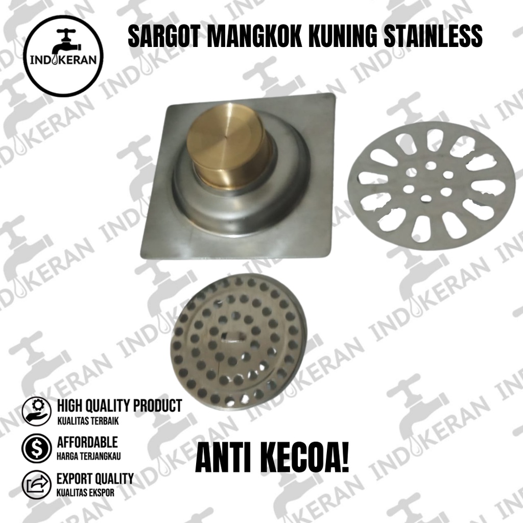 INDOKERAN - Saringan Got Kuning Motif Air Bunga - 4 Inch