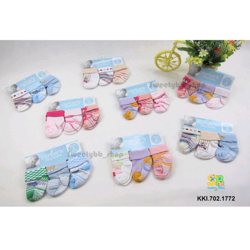 Kaos kaki bayi newborn isi 3 perempuan laki laki katun Strech / kaus kaki bayi baru lahir set