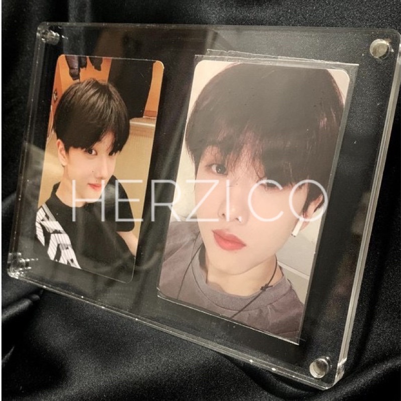2in1 Photocard ard Holder Acrylic Magnet Custom Album Frame Foto PC akrilik deco pelindung pc magnet
