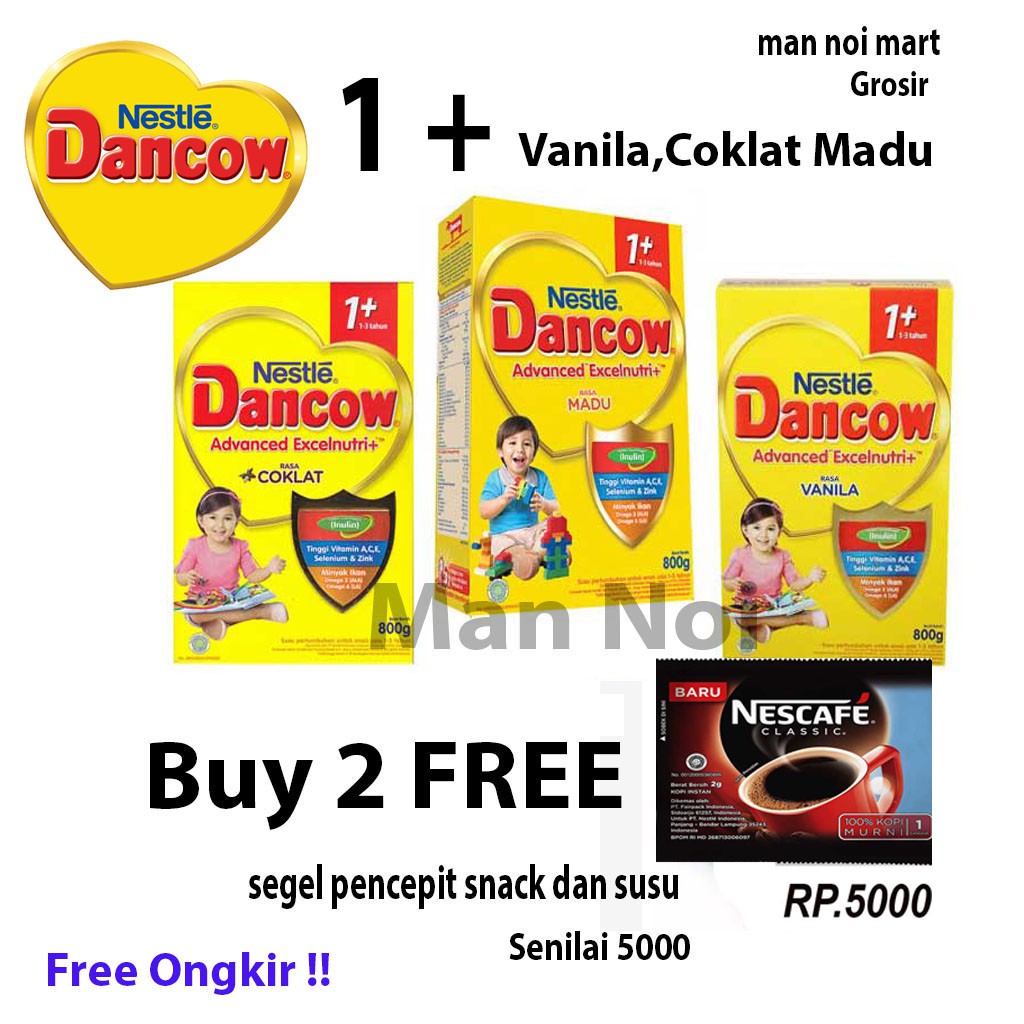 

DANCOW 1+ VANILA / Madu / Coklat 800g.FREE BONUS.Man Noi.Tangerang