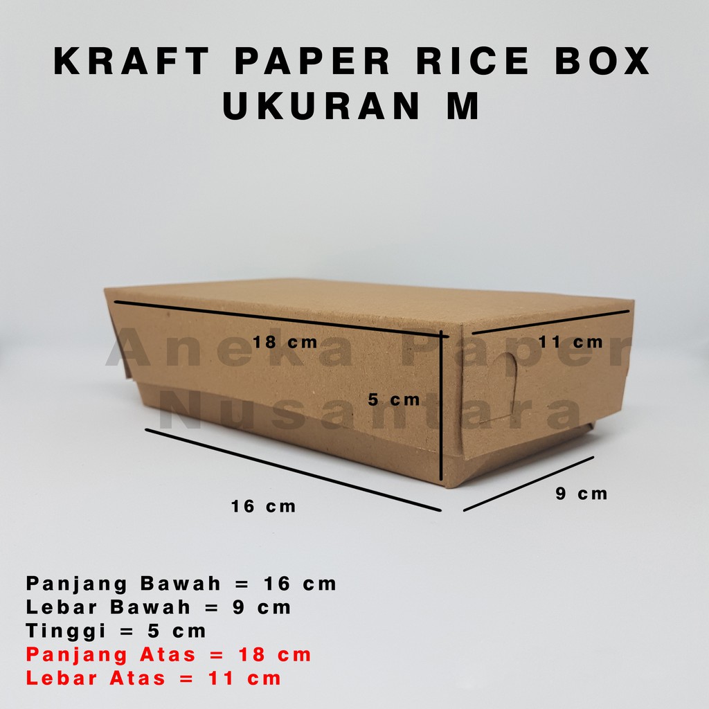 PROMO TERMURAH Kraft Paper Rice Box - Food Grade - Ukuran M Laminasi