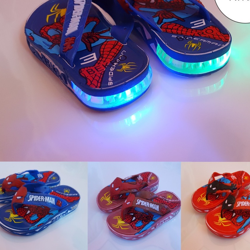 Sandal Anak Spiderman Led Import Jelly 659