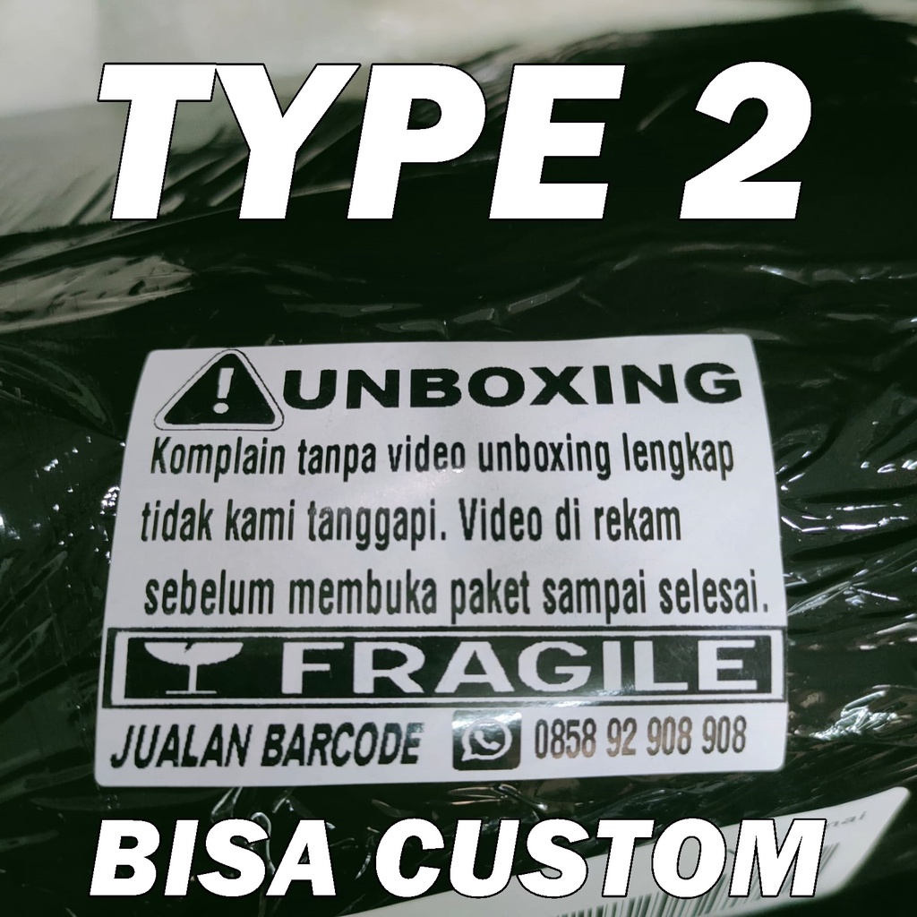 

STIKER PENGAMAN UNBOXING | UN BOXING | UN-BOXING | FRAGILE PAKET PENGIRIMAN ( CUSTOM ) UKURAN 80X40 BAHAN SEMICOATED
