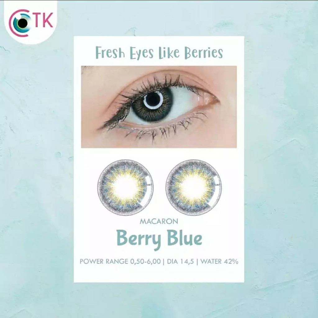 SOFTLENS MINUS SWEETY MACARON BERRY BLUE 14.5MM (-6.00) GRATIS TEMPAT SOFLEN