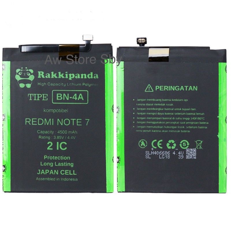 [Rakki-Panda BN-4A]Battery Xiaomi Redmi Note 7/ Note 7 Pro/ BN4A/ BN-4A Double Power Long Lasting