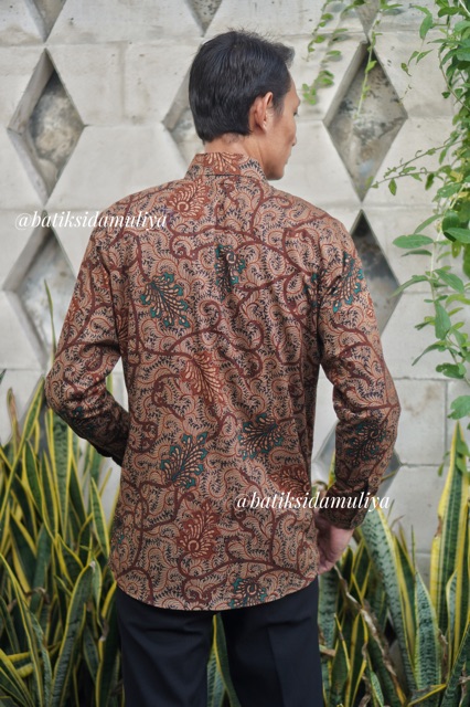 Sidamuliya Batik Kemeja Pria Slimfit Premium Anhaga Lengan Panjang