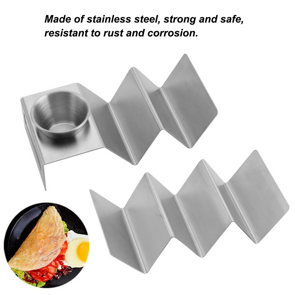 Taco Holder Stainless Pancake Jagung Roll Rak Masak Baking Makanan Stand Dapur Supply