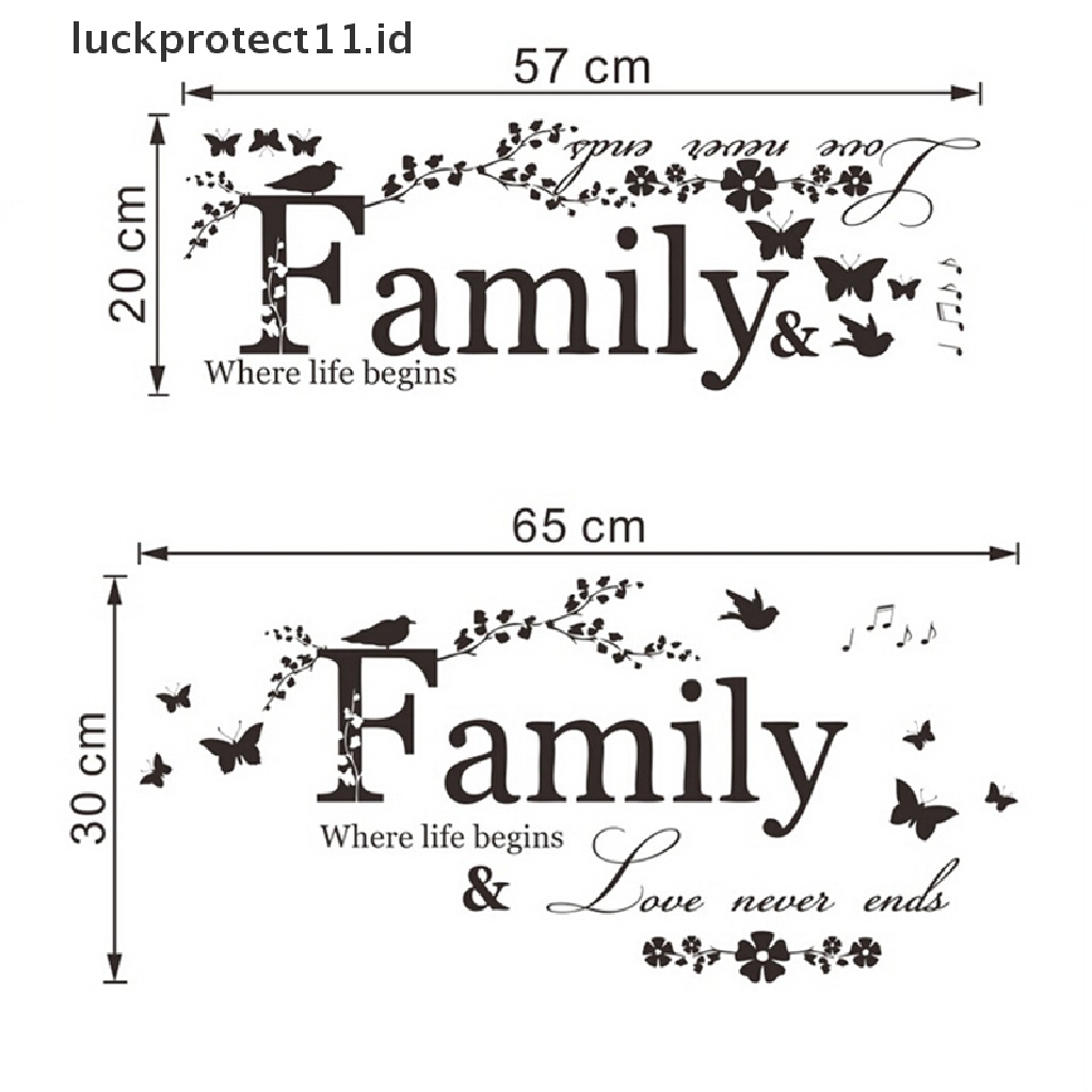 // Hg &amp; ID// Family Letter Quote Removable Vinyl Decal Art Mural Dekorasi Rumah Stiker Dinding