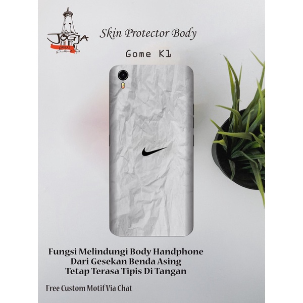 Dapat 2pcs Garskin HP GOME K1 Motif NK - Free custom Motif