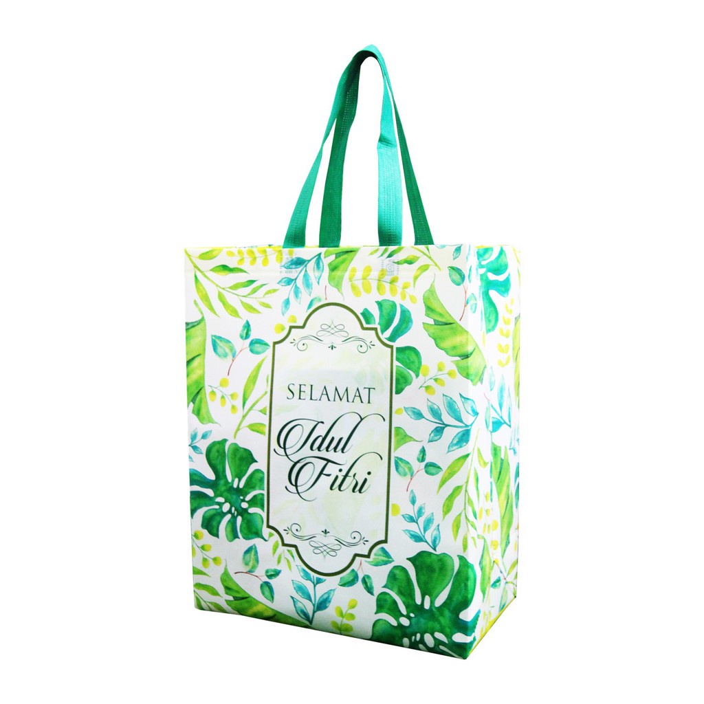 

Tas Goodie Bag Spundbond Bingkisan Parsel Idul Fitri Lebaran Printing Laminasi 38x30x15
