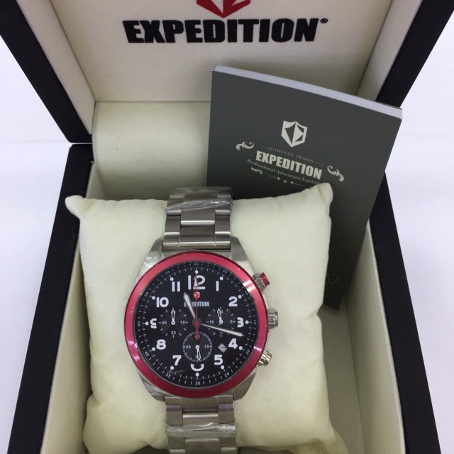 Expedition original tali rantai Silver ring merah marun pria E 6653/6303 M original 100% garansi res