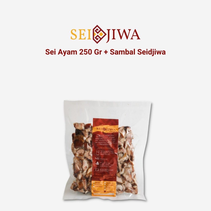 Sei Ayam Asap 250 Gr + Sambal Seidjiwa