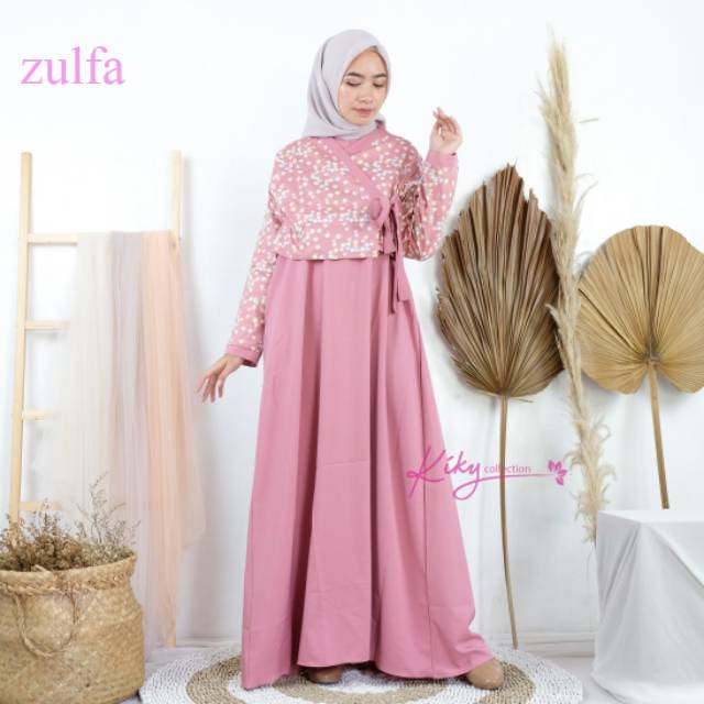 COD- Gamis Remaja Baju Muslim Terbaru Katun Jepang Cantik  Korea Hanbok New Tulip