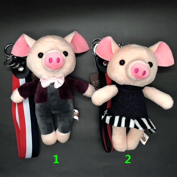 Gantungan Kunci Bludru Boneka Babi Piggy Pig Couple Keychain