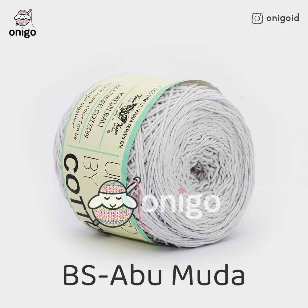 Benang Rajut Katun Bali Small Ply United 100 gram Benang Katun Bali BS Abu Muda