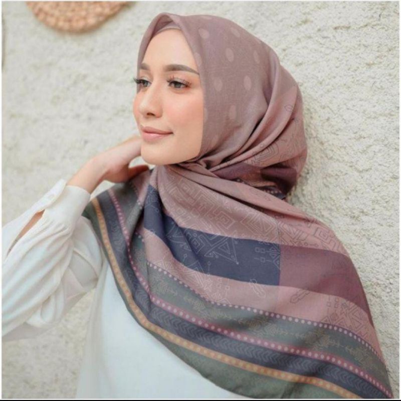 Terbaru  Hijab Voal Segiempat Motif Neona Kerudung Segiempat Motif Jilbab Voal