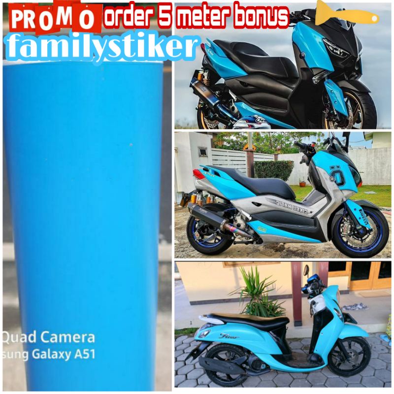Sticker Skotlet Biru Muda Glosy/doff Skotlet Sticker Motor Biru Tosca Glosy Sekotlet Warna Biru