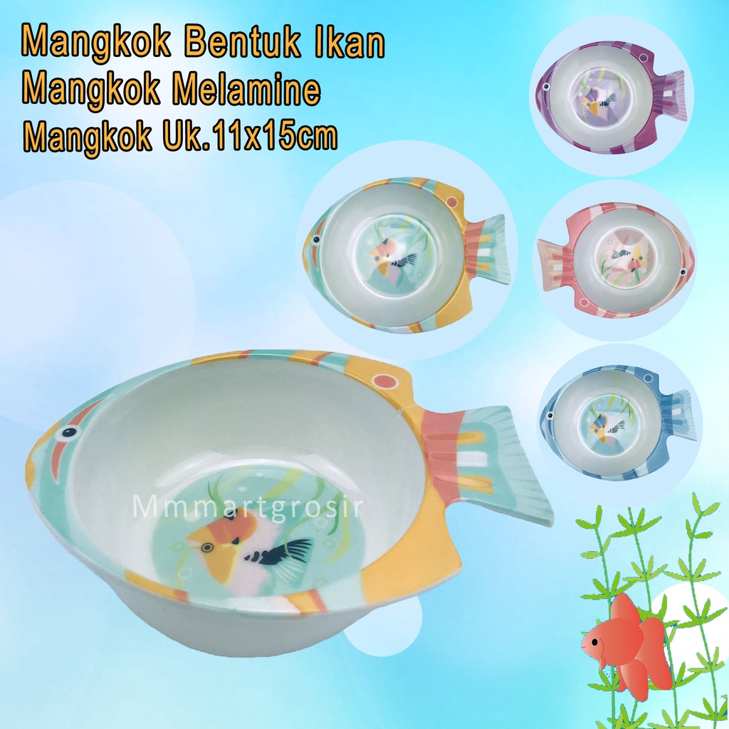 Mangkok / Mangkok Serbaguna / Mangkok Bentuk Ikan / Melamine 11x15cm