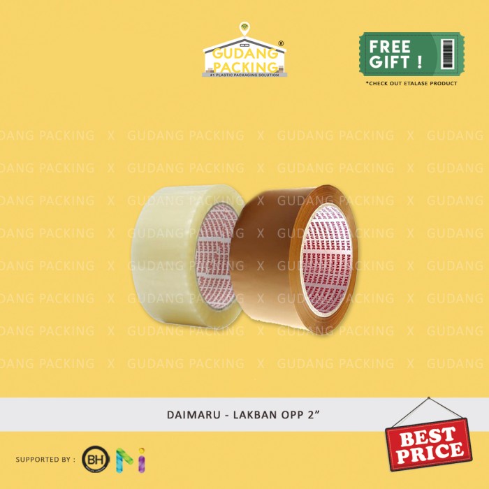 

PEREKAT-PENGIKAT- DAIMARU - LAKBAN 2 INCH / 48MM X 90 YARD BENING / COKLAT - ROL - 90Y, BENING