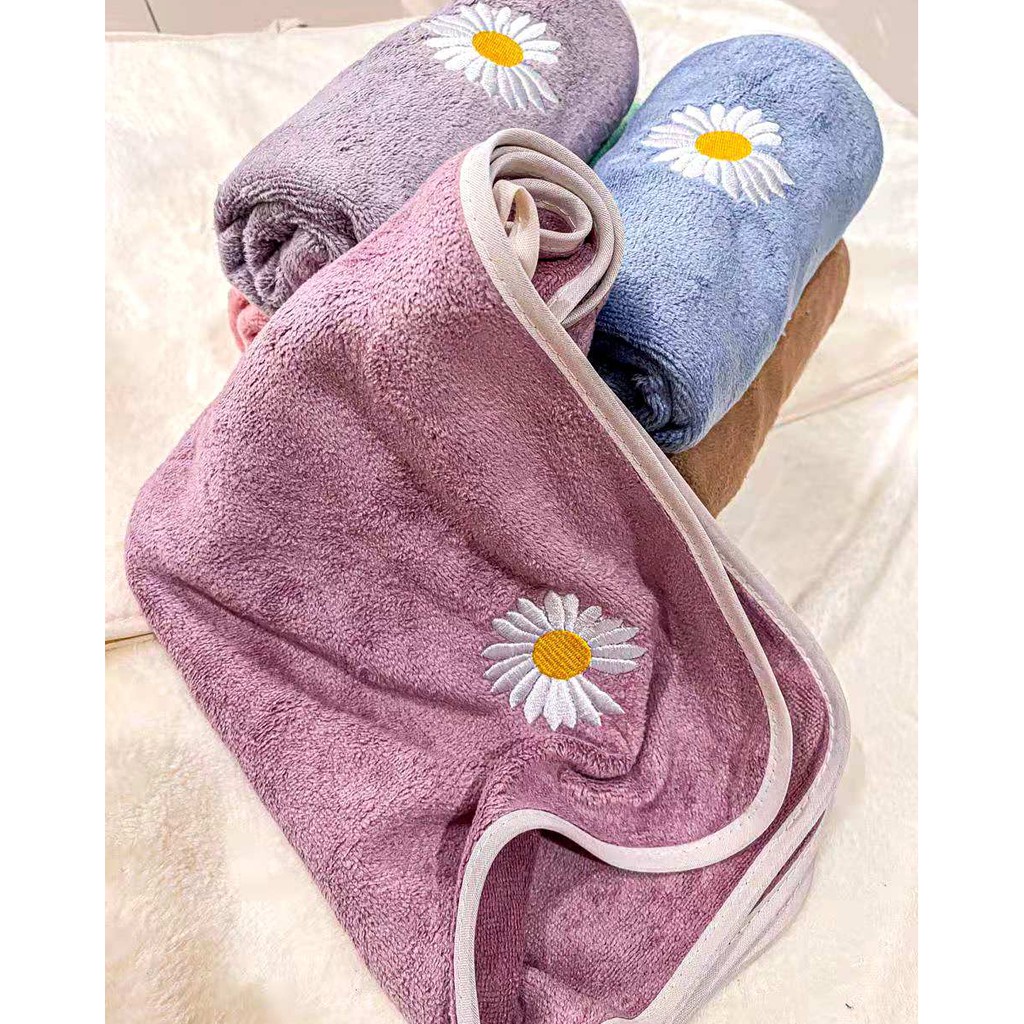 Handuk  mandi handuk Muka Micro Bulu Premium 35x75cm handuk bayi motif bunga Krisan super nyerap airimport