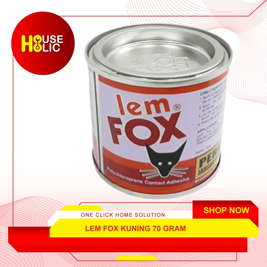 Lem Fox 70 Gram / Lem Fox Kuning Lem Kayu Lem Kulit Lem Karet Plastik