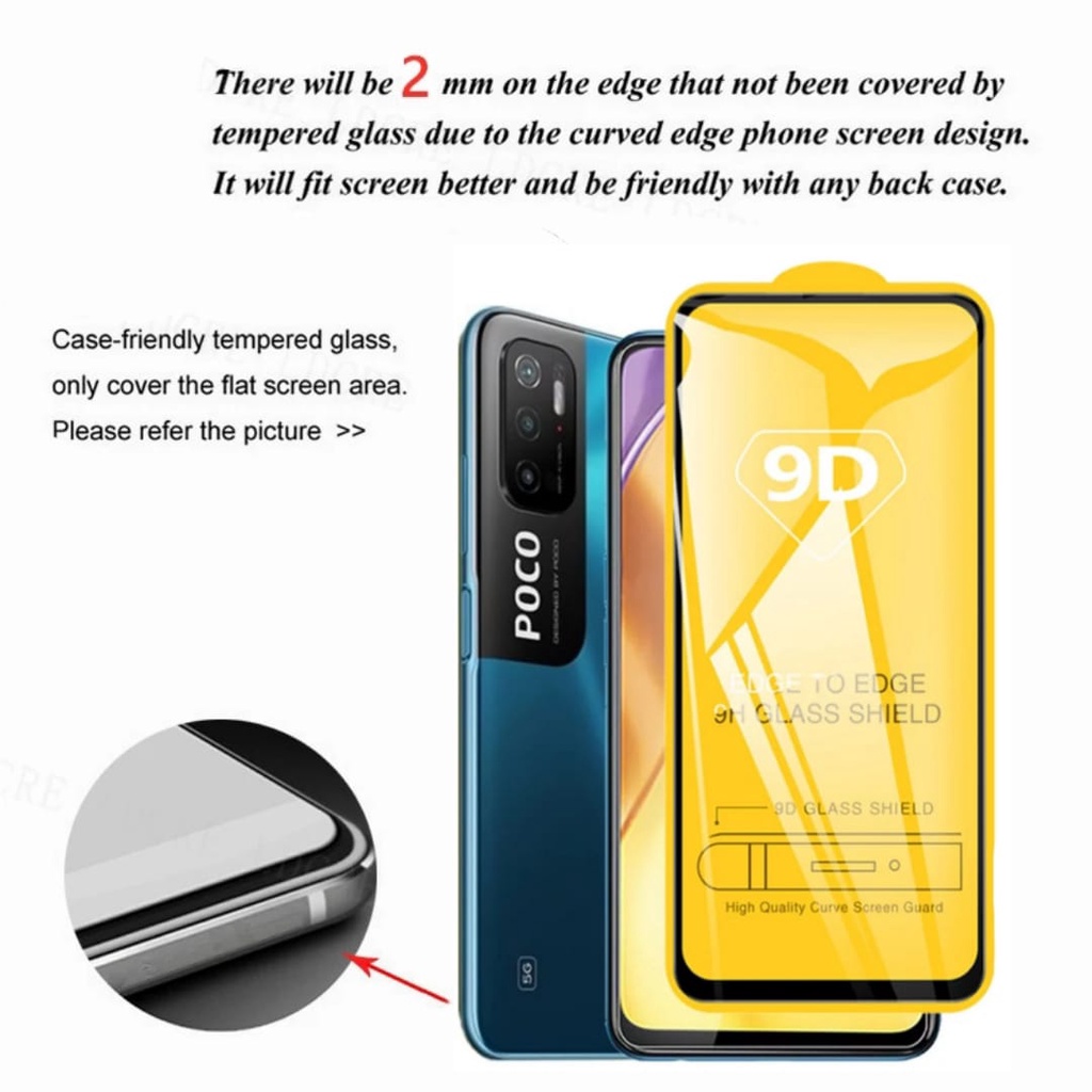 PROMO Tempered Glass POCO M3 Pro 5G TG Layar FULL COVER Black Premium Screen Anti Gores Kaca