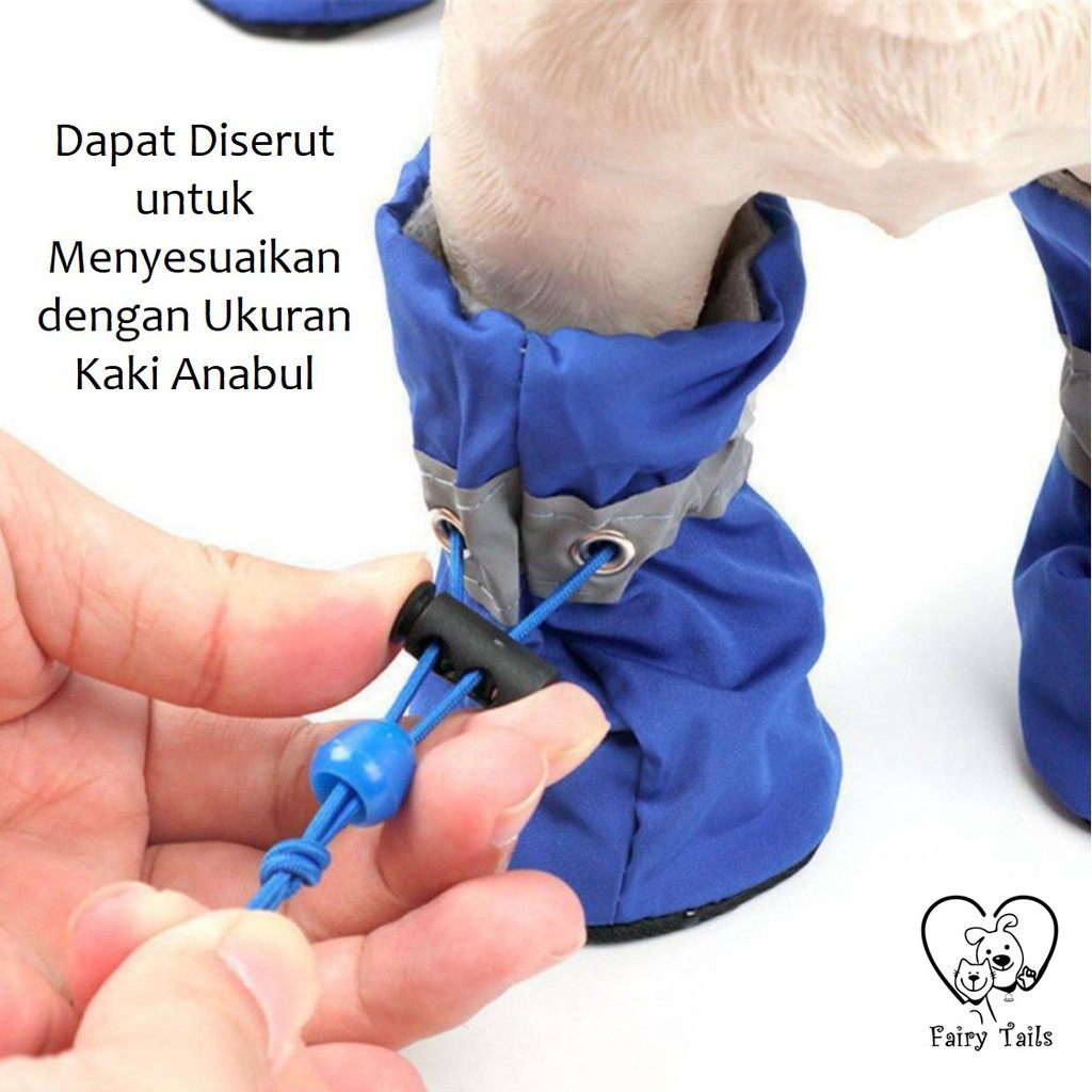 Sepatu Anabul Anjing Kucing (Pet Shoes) Bentuk Serut dengan Alas Anti Slip Anti Licin