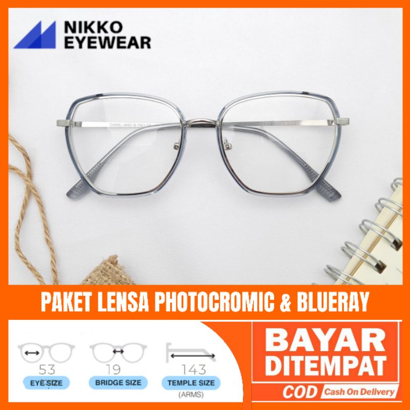 Paket Kacamata 0230 Lensa Antiradiasi Photocromic Blueray