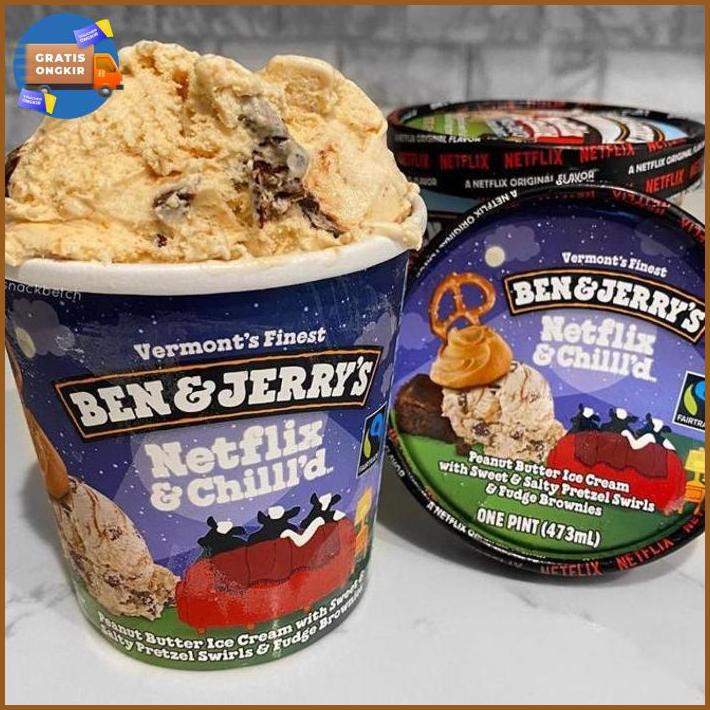 

✅New Ben & Jerry's Ice Cream/es krim Netflix Peanut Butter Pint 458 ml ⭐⭐⭐⭐⭐