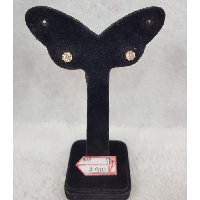 Brln246GW04GW giwang tusuk permata berlian wanita fashion gold diamond emas kuning asli berat 2.950 