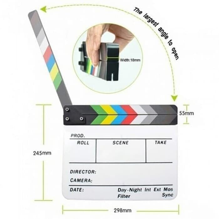 Profesional Clapper Board Colorfull Acrylic White Cutting Film Cut