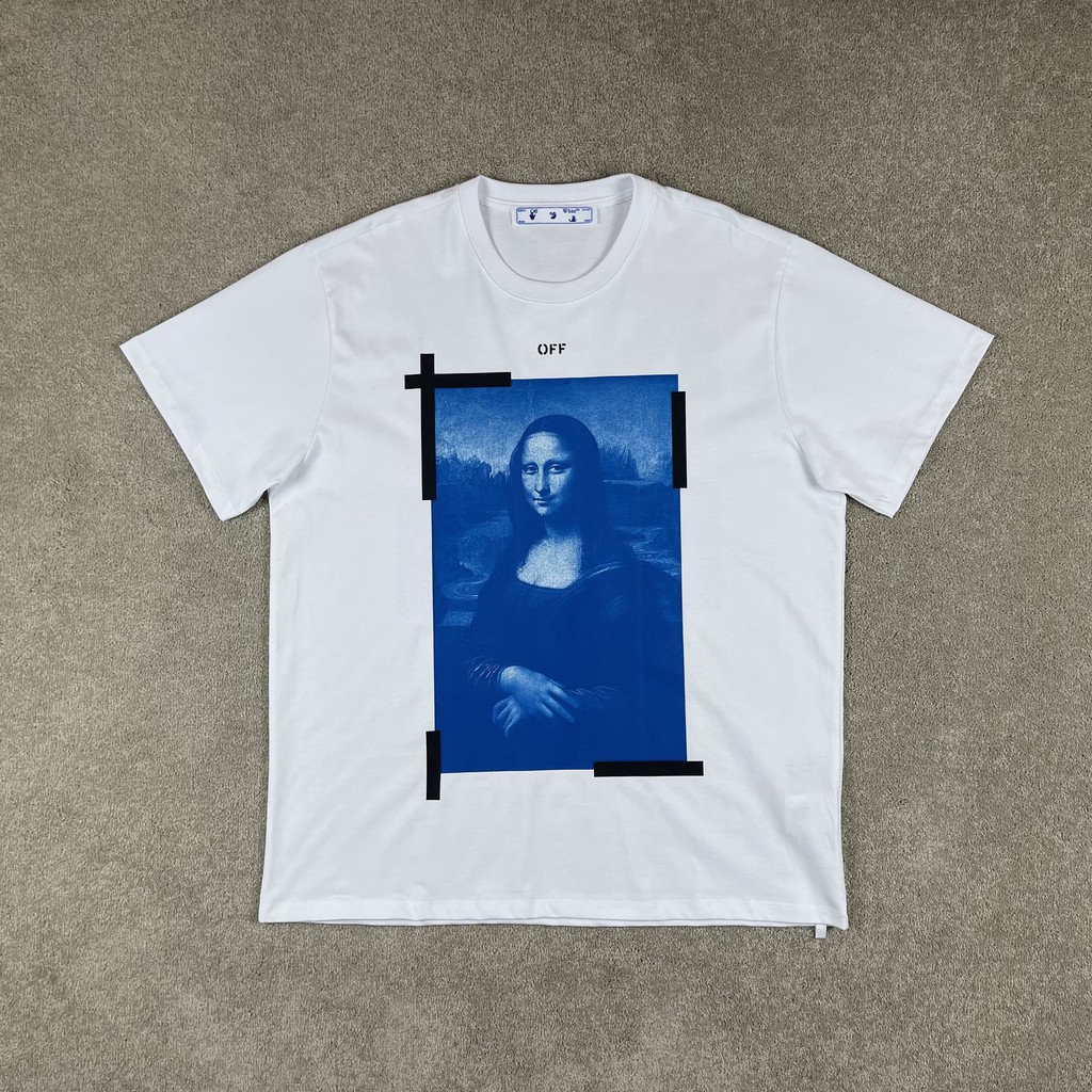 Jual Kaos Baju Off White Mona Lisa White Tee Oversized Shopee Indonesia 