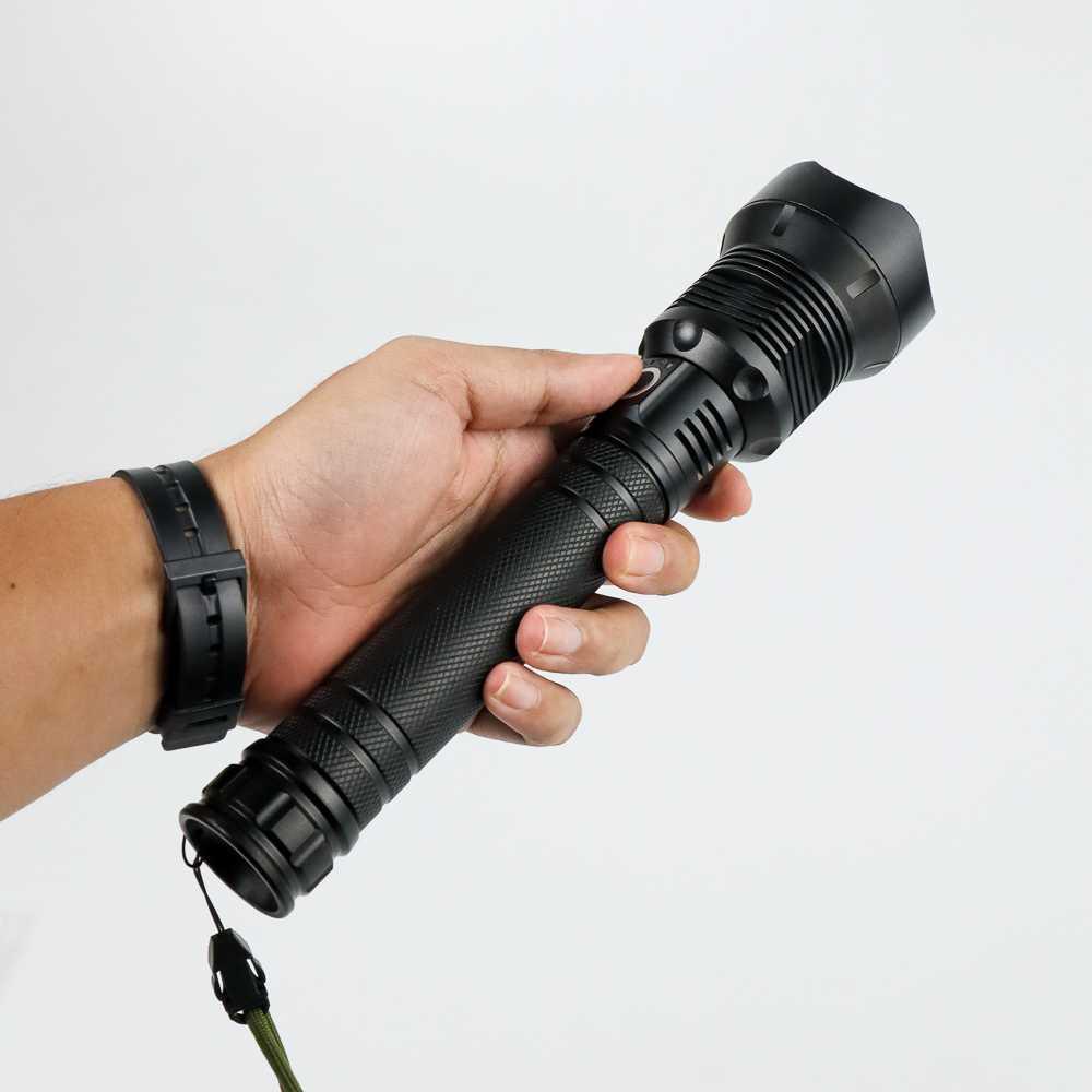 TaffLED Senter LED Jauh Terang Long Range Zoom XHP70.2 9000 Lumens - HS313