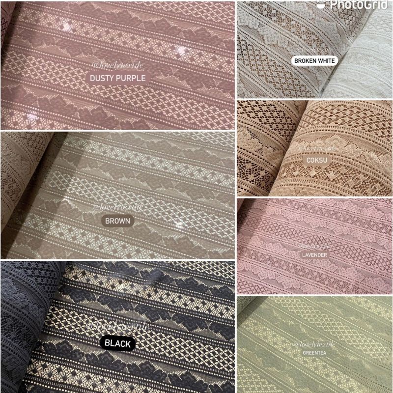 Kain Brokat Meteran / Kain Brukat Motif Salur Star