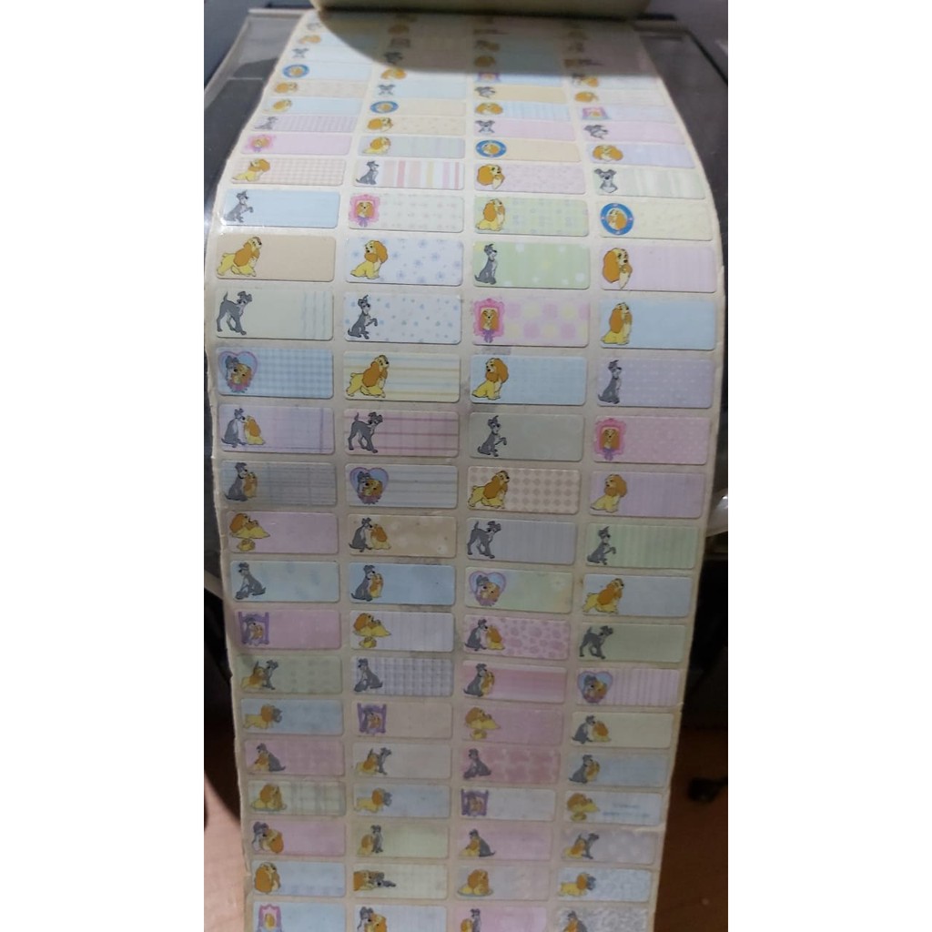 

Stiker Label Nama Name Sticker Lady and the tramp dog Anti Air Waterproof Anti Sobek