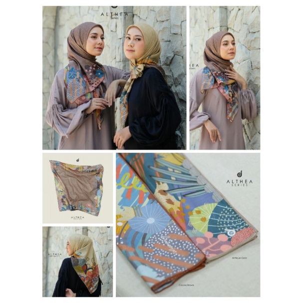 HIJAB DEENAY ALTHEA ANTIQUE GOLD COCOA BROWN