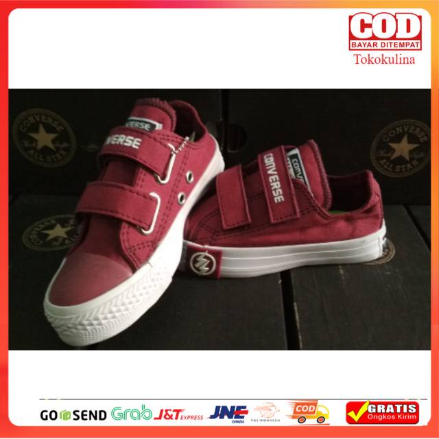 SEPATU CONVERSE PEREKAT ANAK MAROON PETIR UNDERFEATED