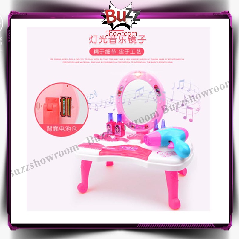 Dresser Make Up For Kids Table Mainan Meja Mekap Anak Set Fashion Toy