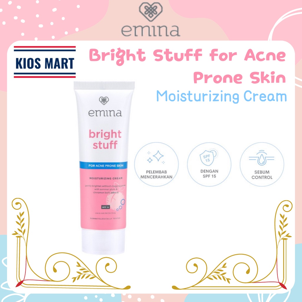 Emina Bright Stuff for Acne Prone Skin Moisturizing Cream 20ml | Pelembab Wajah Berjerawat