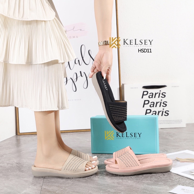 Kelsey Sandal Selop Wanita Import / Sendal Slip On Wanita HSD11