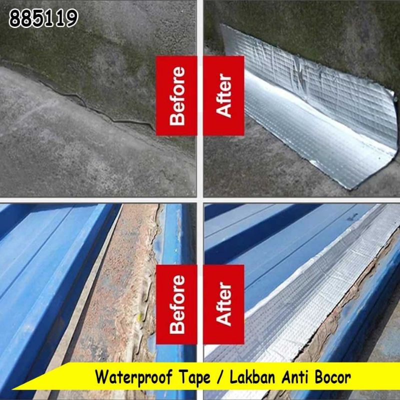 Lakban anti bocor lem anti air alumunium foil perekat super tape waterproof lebar