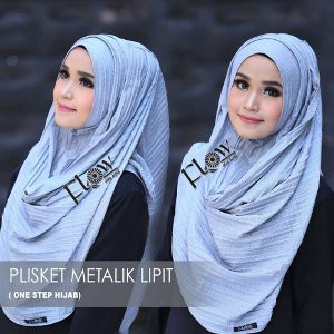 Dijual ONE STEP HIJAB PLISKET METALIK LIPIT By Flow Idea Diskon45%