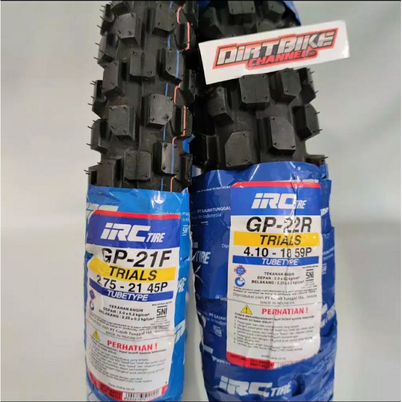 Ban luar irc trail 275x21 gp21f dan 410x18 gp22r (standar ban klx, crf)