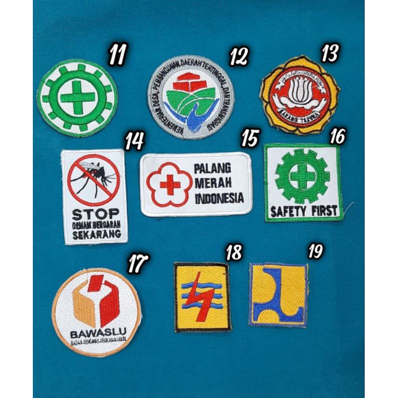 logo bordir/logo bordir satgas covid/logo k3/logo pmi/logo bordir garuda/emblem bordir/bet bordir