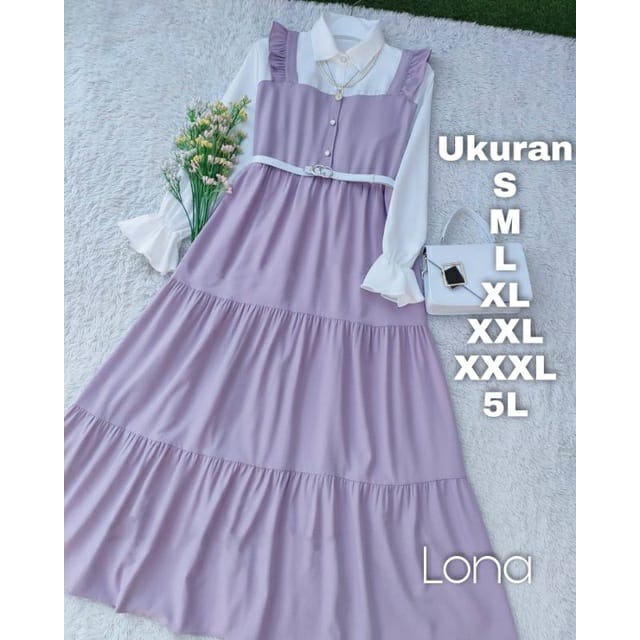 DRESS JUMBO SIZE 5L XXXL XXL XL L M S  | LONA MAXI