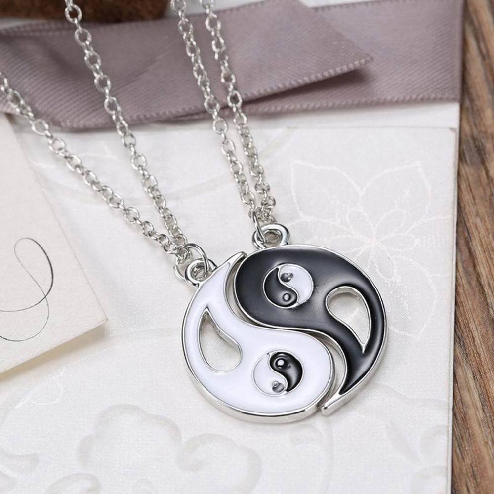 Fancyqube Baru Cina Mistik Yin Yang Kalung Liontin Baja Anti Karat Kalung Kalung Pasangan-Intl
