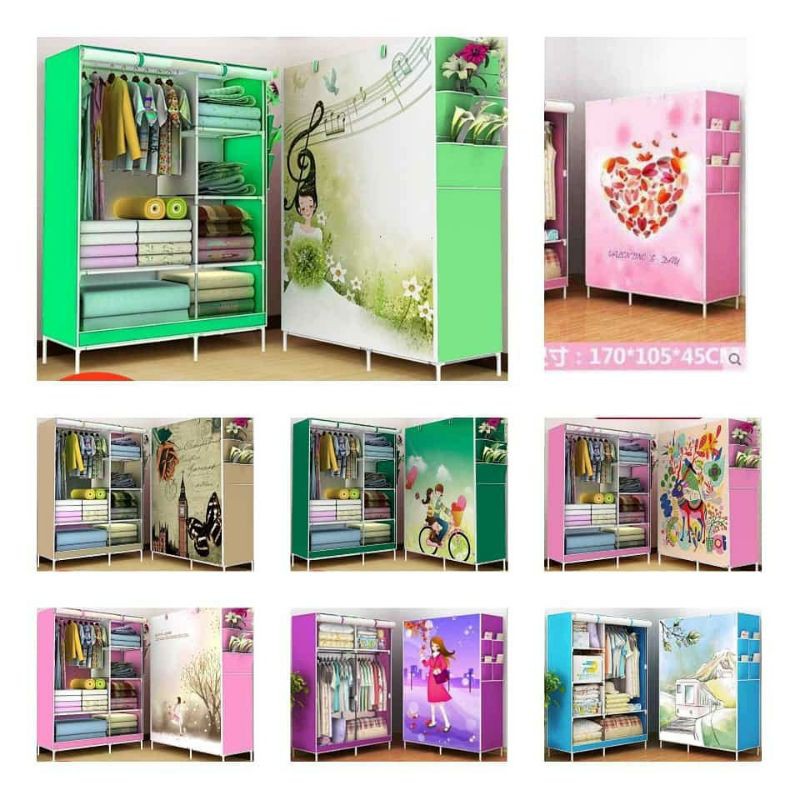 Ready lemari baju portable hellokitty/ lemari portable / rak baju / rak portable