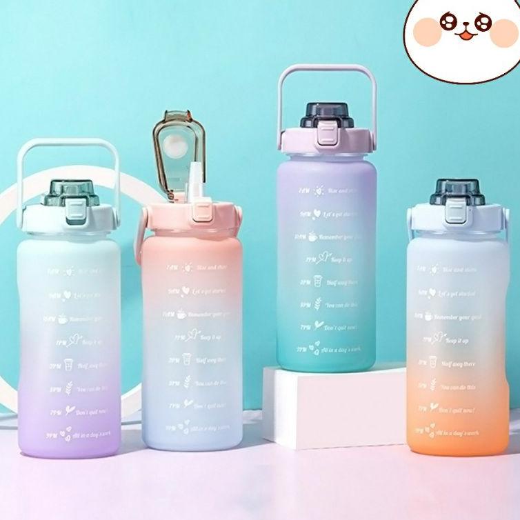 [READY STOCK]BOTOL MINUM MOTIVASI GRADASI PENANDA WAKTU 2 LITER BOTTLE WATER MOTIVATION GRADIENT DEN