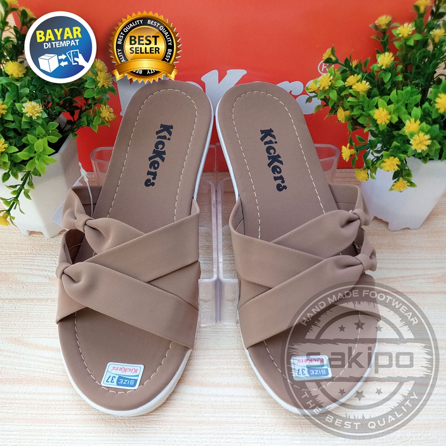 PROMO 6.6 SHOPEE MALL GREAT SALE MURAH LEBAY !! SANDAL SLOP WANITA KICKERS SALEM / SANDAL REMAJA SLOP PITA  KICKERS / SAKIP0
