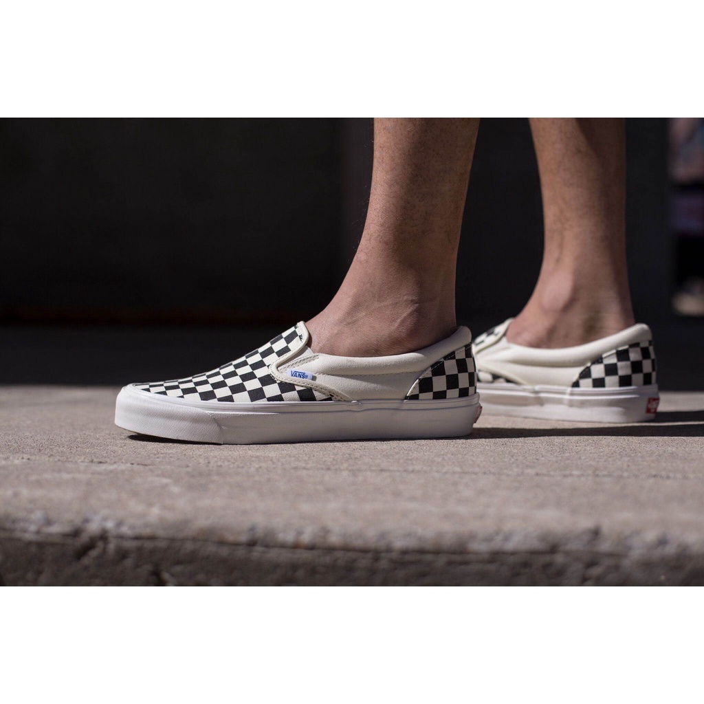 Bisa COD Sepatu Vans09 Slip On Checkerboard Catur Black White Premium